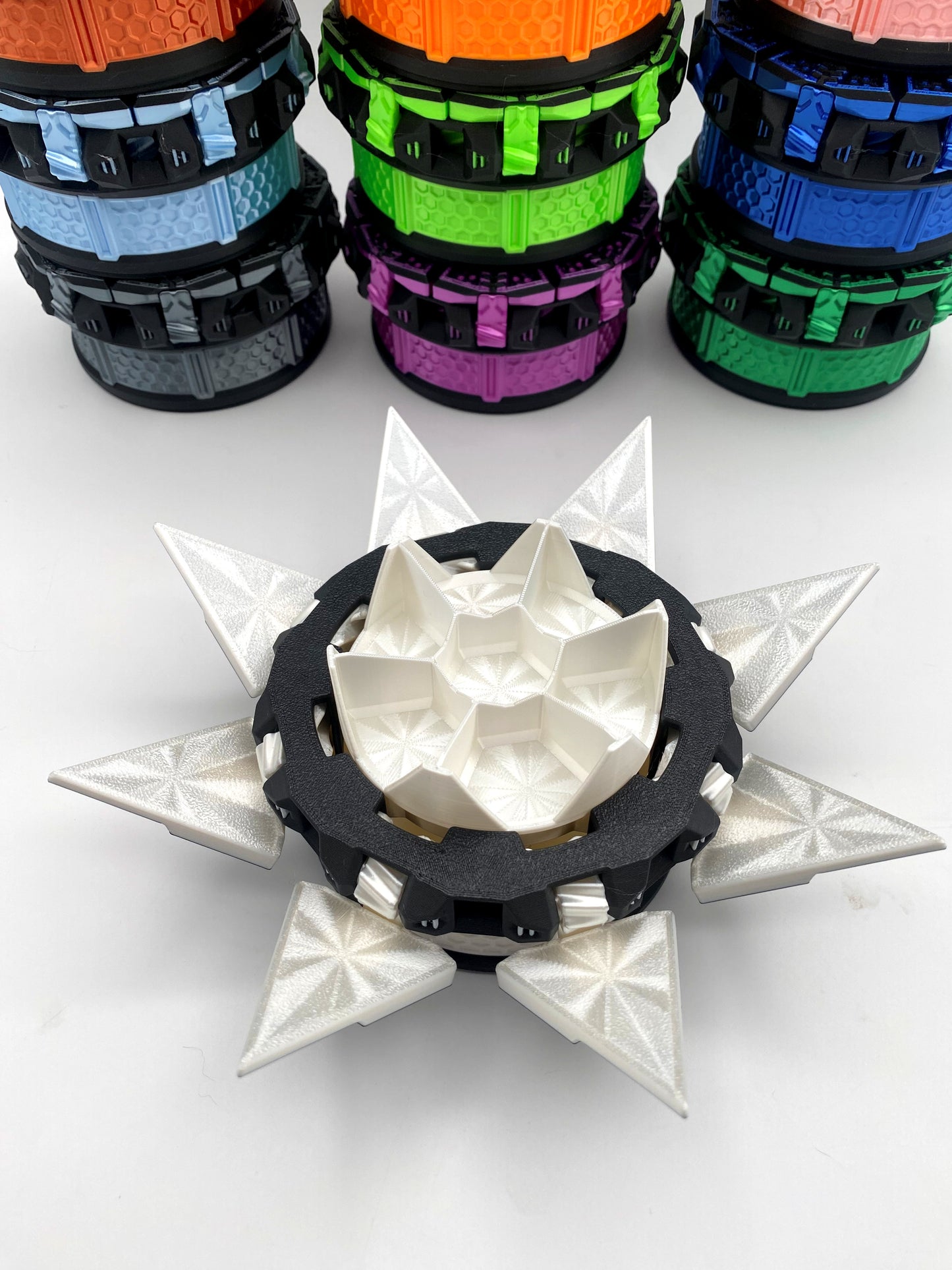 Tilting Doors Dice Set Box: 3D Printed 7-Dice Holder