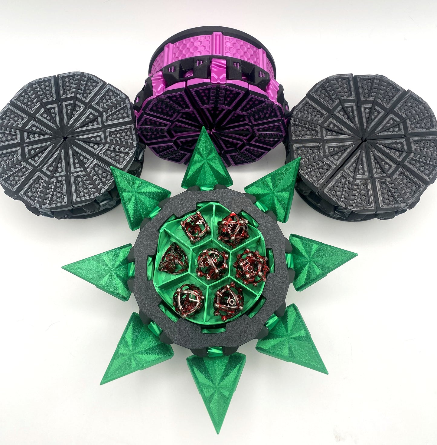 Tilting Doors Dice Set Box: 3D Printed 7-Dice Holder