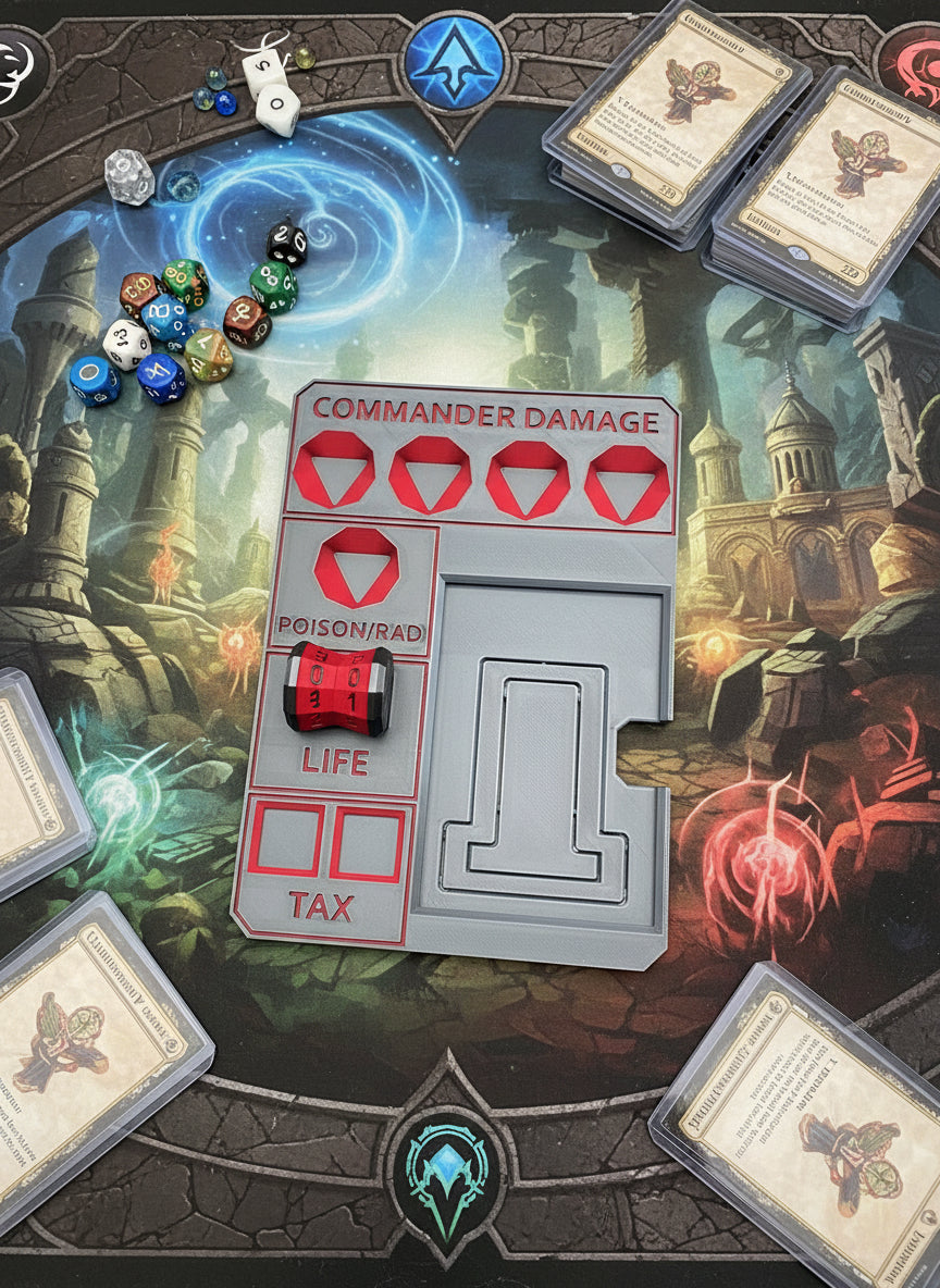 Commander Tray designed to assist in tracking MTG Commander Damage