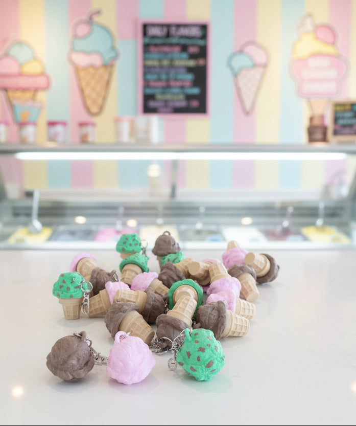 Ice Cream Fidget Clicker Keychain | 3D Printed Cone Sensory Toy