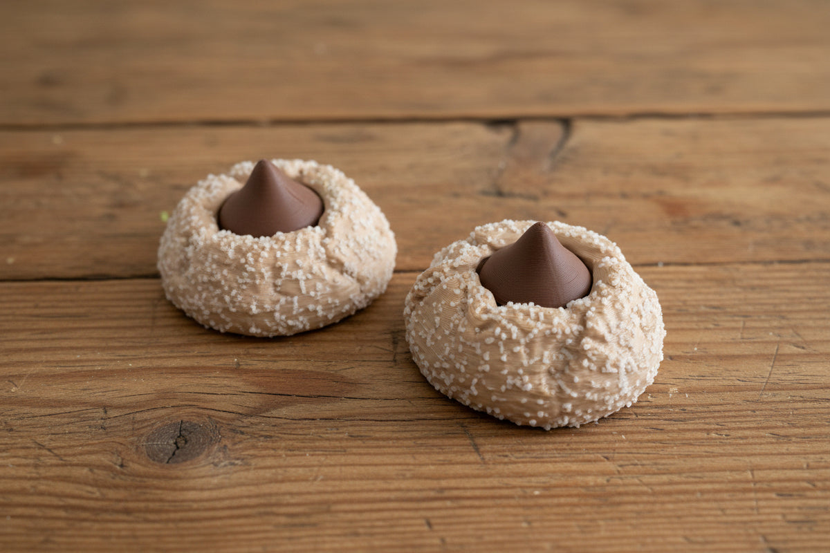 Peanut Butter Blossom Cookie Fidget Clicker | 3D Printed Glow in Dark