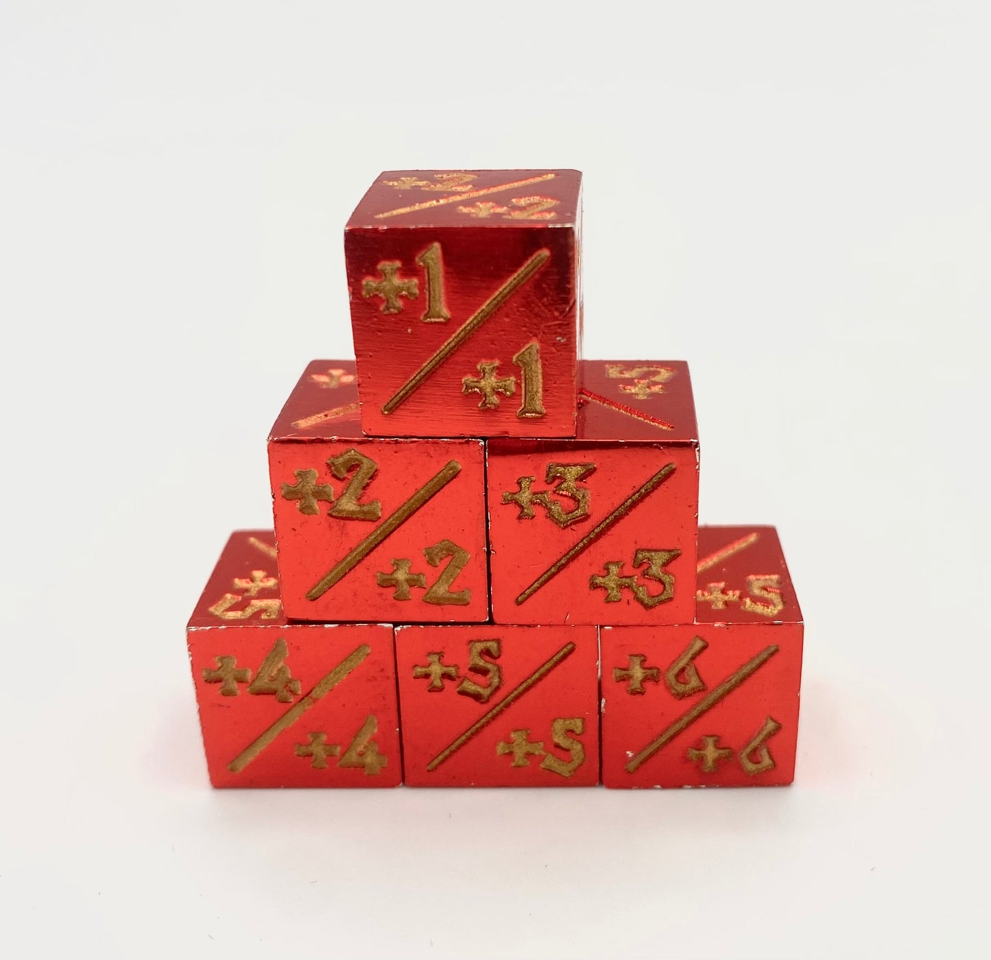 MTG Metal D6 Power/Toughness Counter Dice - Set of 6 Premium Creature Tokens for Magic: The Gathering