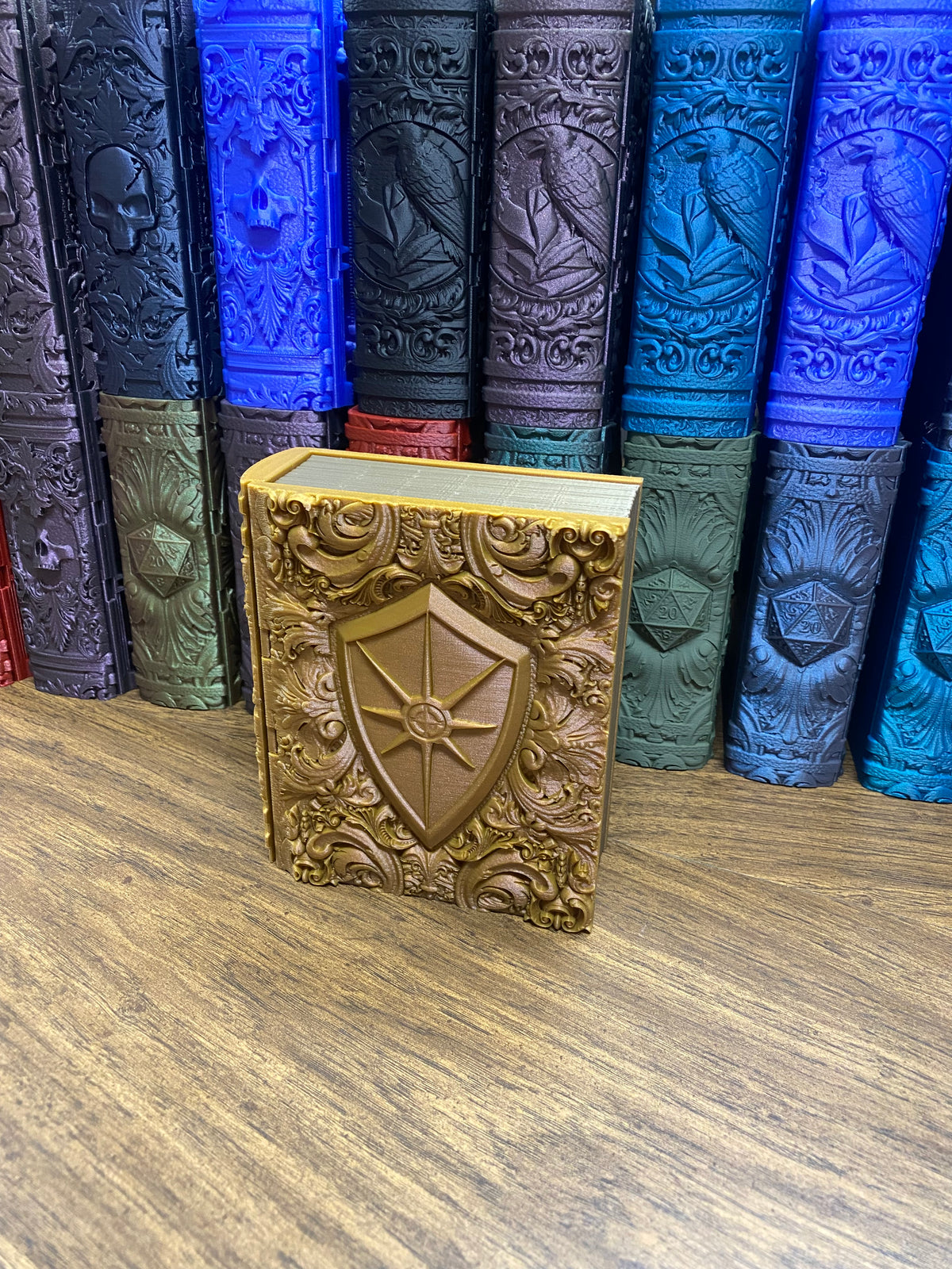 Paladin Reforged Tome DnD Dice Storage Tray | 3D Printed Book Box