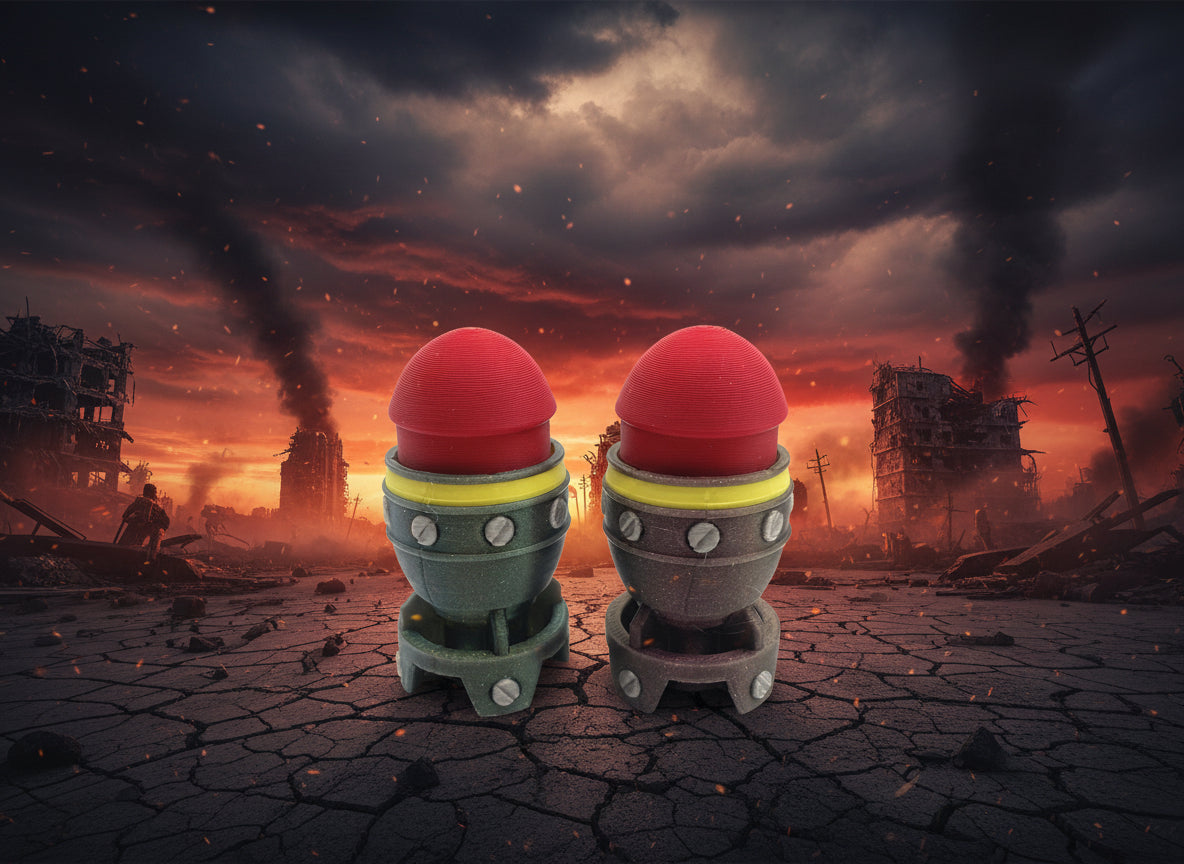 Mini Nuke Fidget Clicker | 3D Printed Tiny Atomic Bomb Button