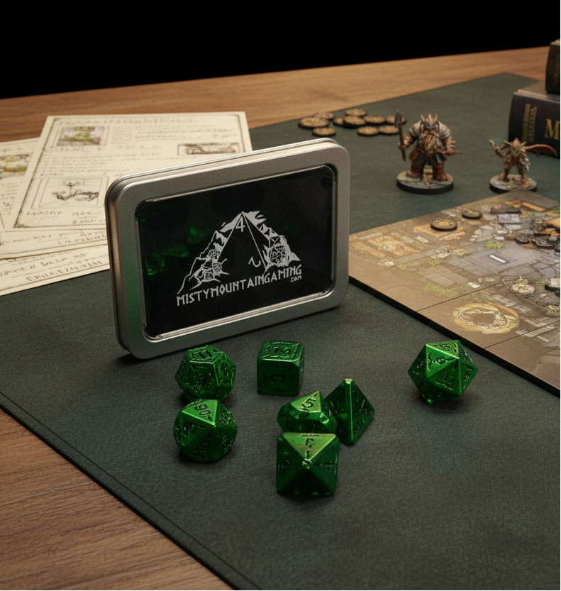 Legendary Weapons Solid Zinc Alloy Metal Dice 7-Piece RPG Set