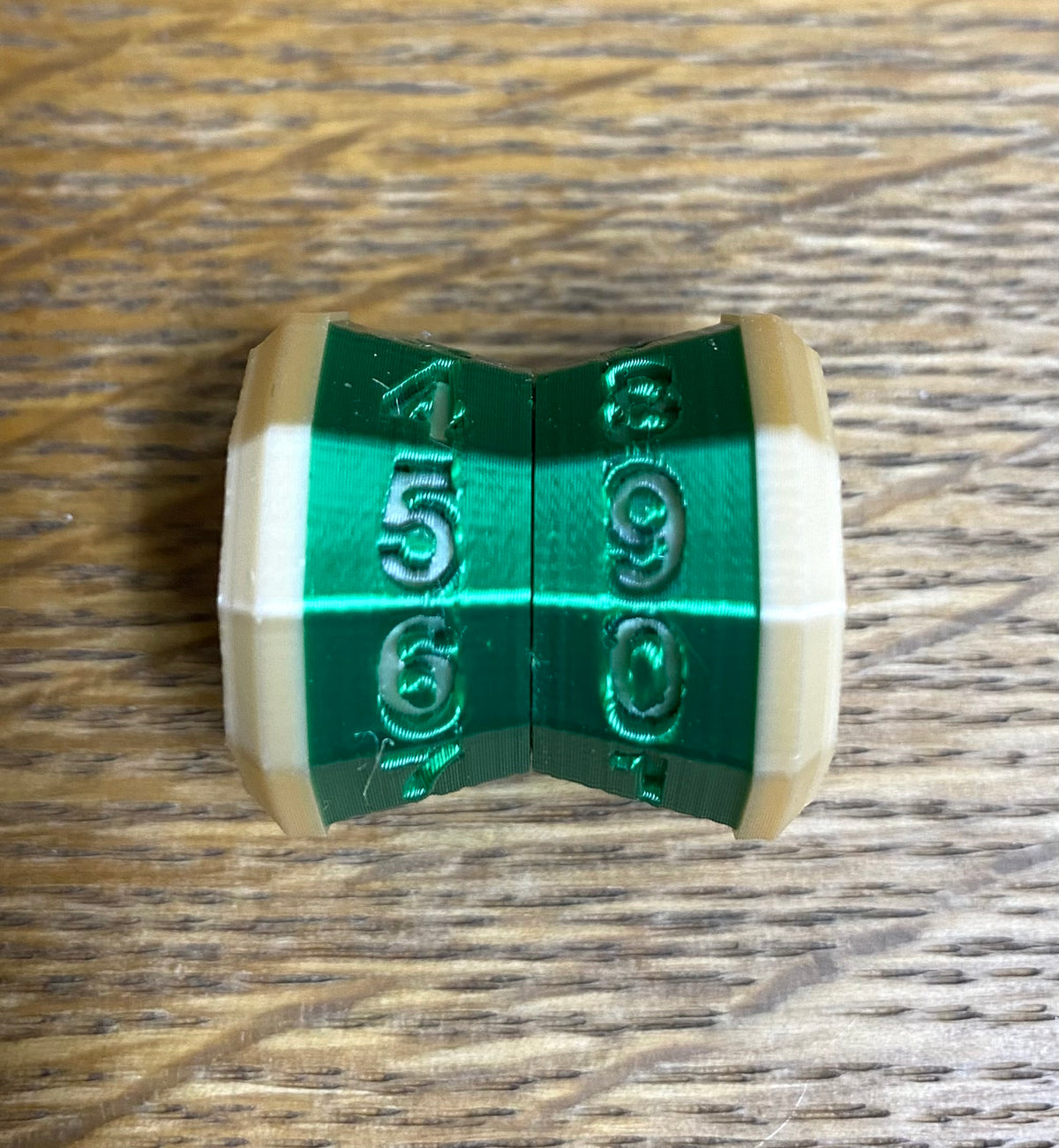 D100 MTG Life Counter Metallic Green Middle Dial| 3D Printed Magic the Gathering