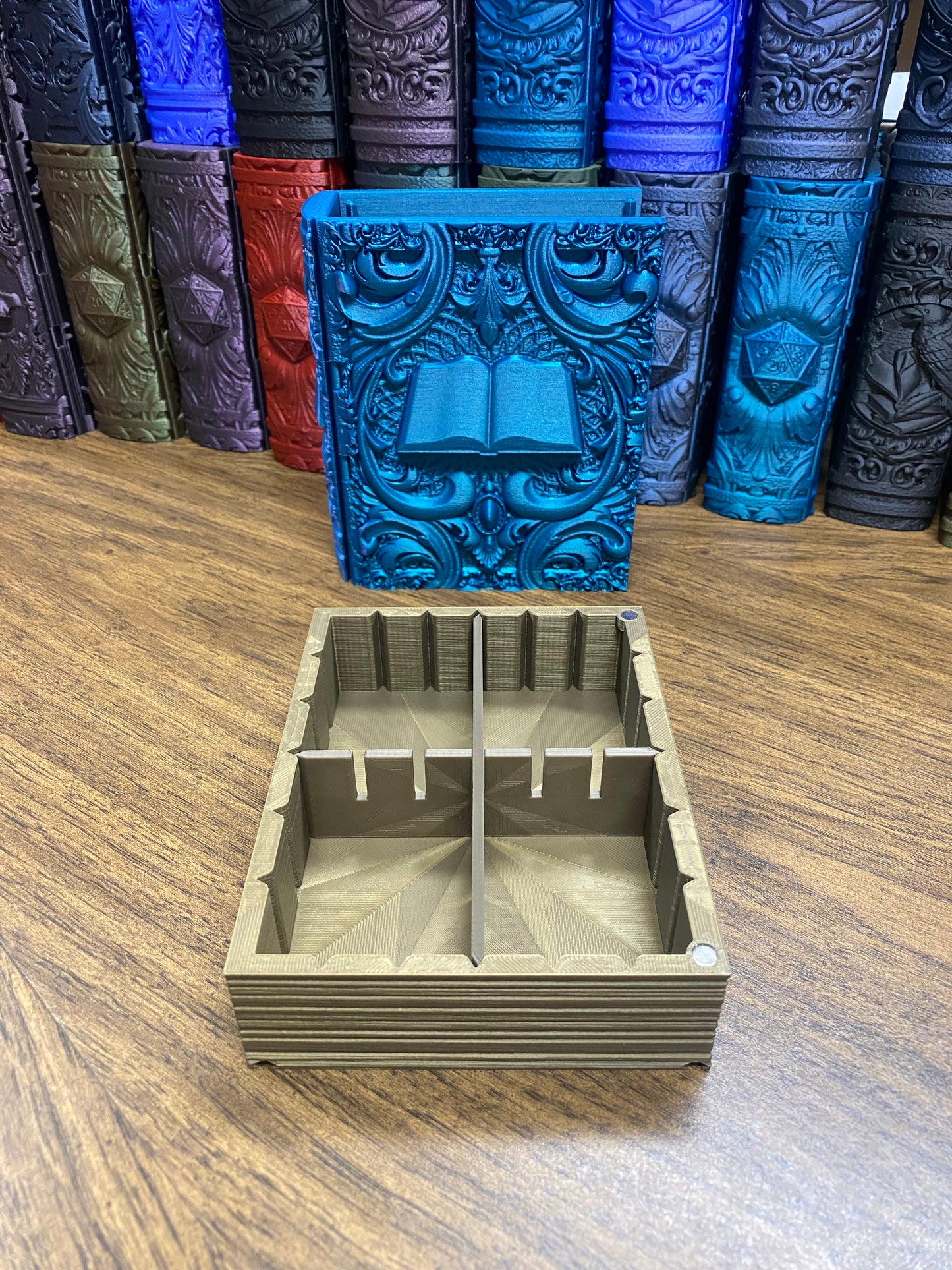 Wizard Reforged Tome DnD Dice Storage Tray | 3D Printed Book Box
