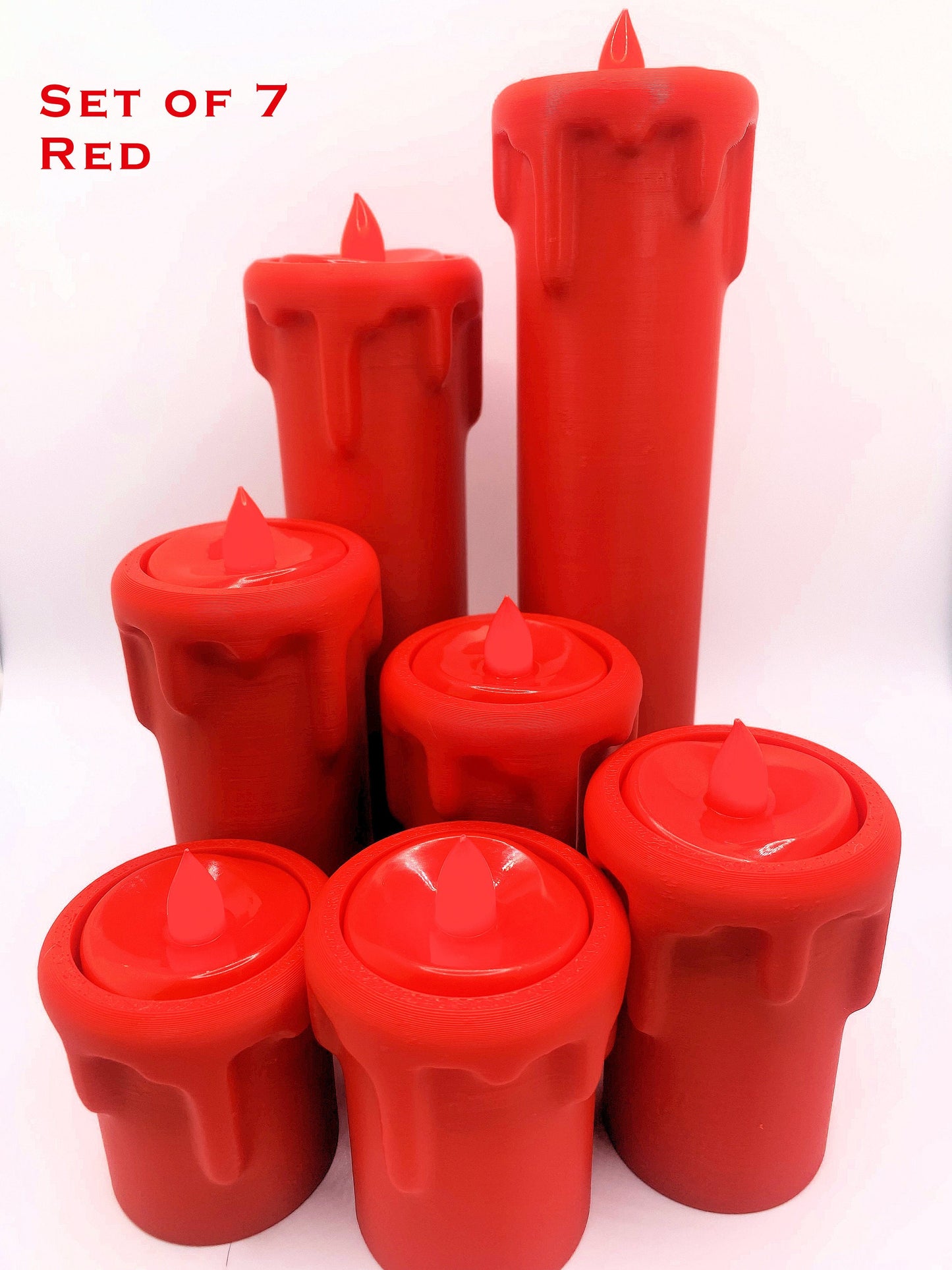 Melting Candle Tea Light Holder. Flameless Tea Light Candle Holder perfect for Valentine's, Candle-Lit Ambiance, Red, White and Blue Colors.