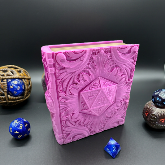 D20 Critical Success Tome Storage and Tray - Perfect for Dice, Cards, Tokens, and Mini Dice for MTG DND or other RPG Games