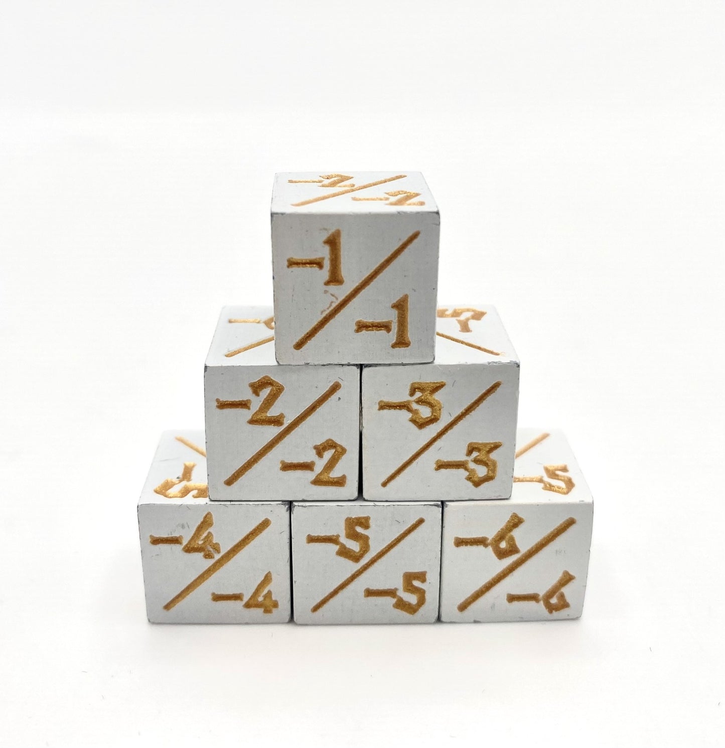 MTG Metal D6 Power/Toughness Counter Dice - Set of 6 Premium Creature Tokens for Magic: The Gathering