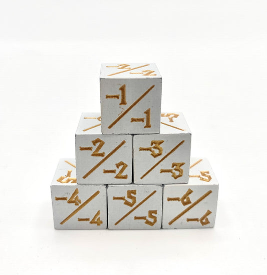 MTG Metal D6 Power/Toughness Counter Dice - Set of 6 Premium Creature Tokens for Magic: The Gathering