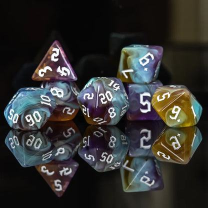 Acrylic Polyhedral Dice 7-Piece Set | D&D RPG Dice