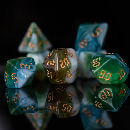 Acrylic Polyhedral Dice 7-Piece Set | D&D RPG Dice
