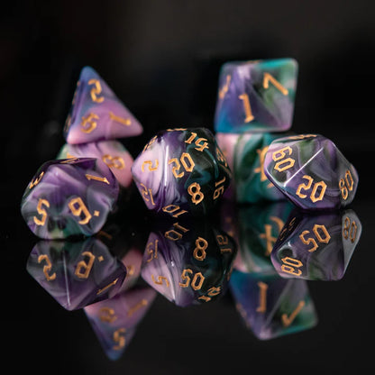 Acrylic Polyhedral Dice 7-Piece Set | D&D RPG Dice