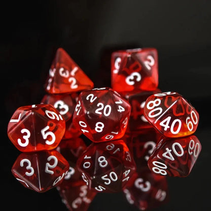Acrylic Polyhedral Dice 7-Piece Set | D&D RPG Dice