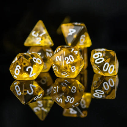 Acrylic Polyhedral Dice 7-Piece Set | D&D RPG Dice