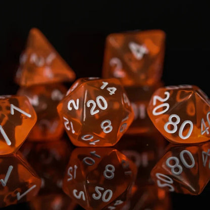 Acrylic Polyhedral Dice 7-Piece Set | D&D RPG Dice