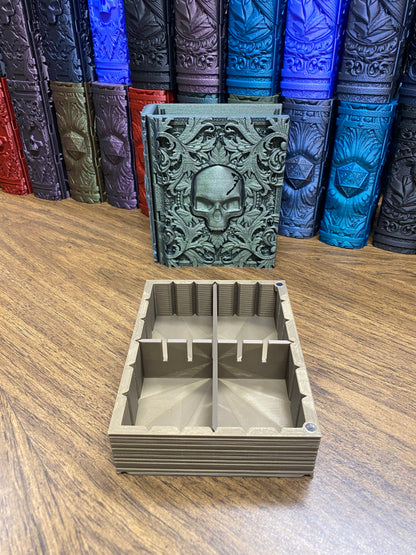 Death Magic Reforged Tome DnD Dice Storage Tray | 3D Printed Book Box