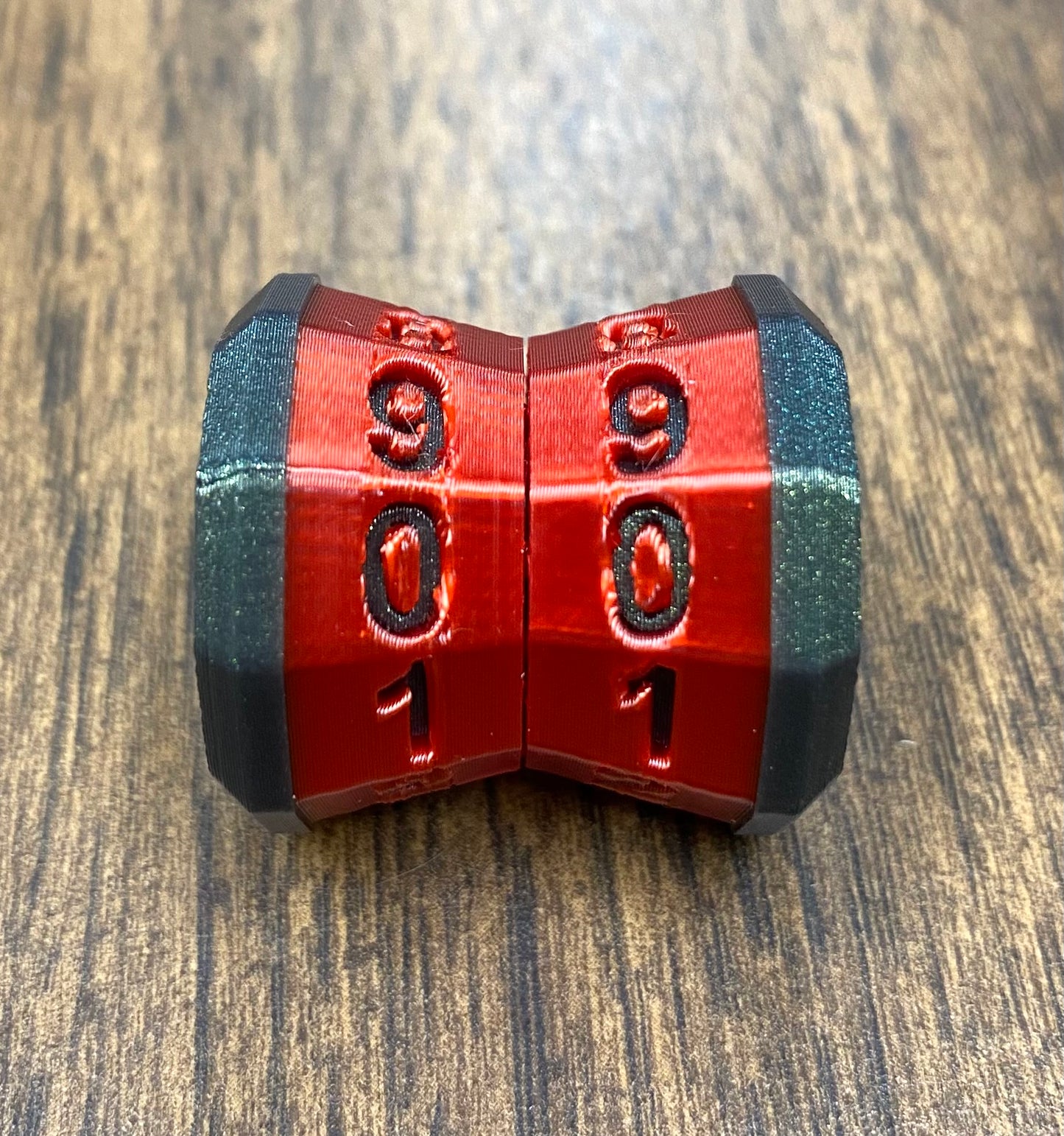 D100 MTG Life Counter Metallic Red Middle Dial - Magic the Gathering Tracker