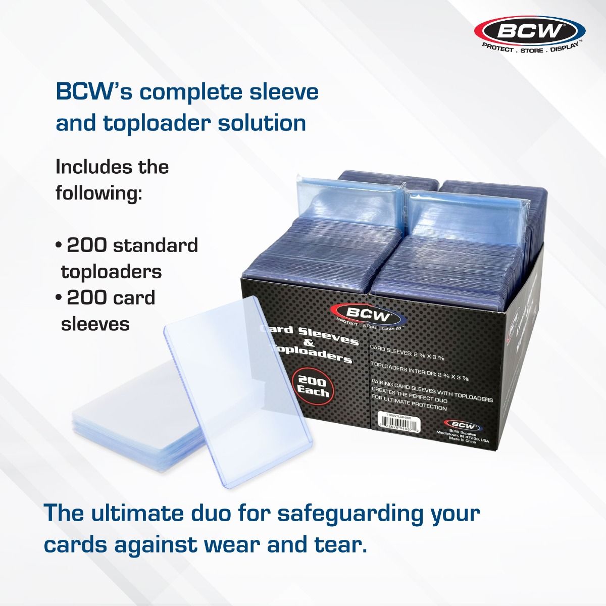 200 Count Card Sleeve and Toploader Combo Pack