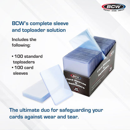 100 Count Card Sleeve and Toploader Combo Pack