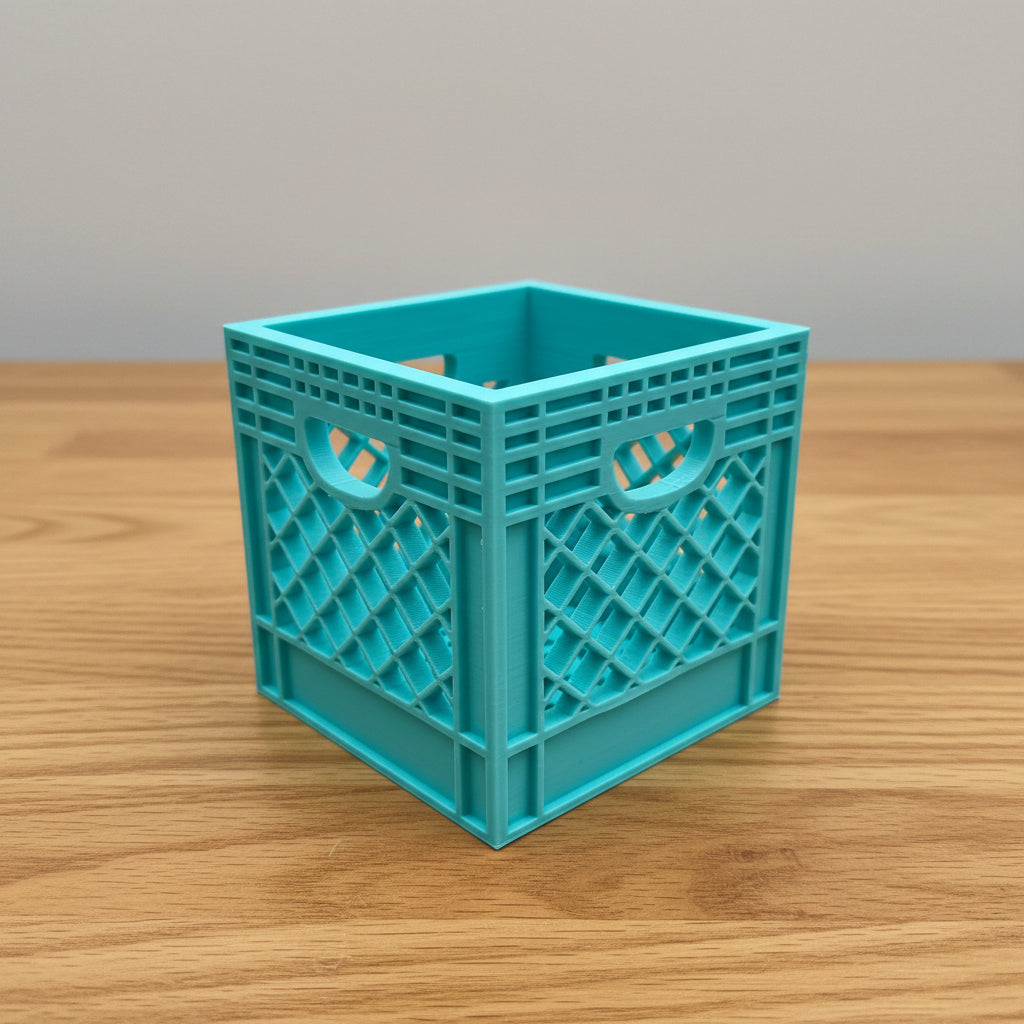Mini Crate 3x3x3 Storage Box | 3D Printed Compact Desk Organizer