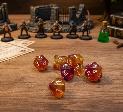 Acrylic Polyhedral Dice 7-Piece Set | D&D RPG Dice