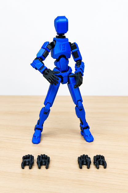 Dummy 13 – Colorful Articulated Action Figure Assembled and Unassembled