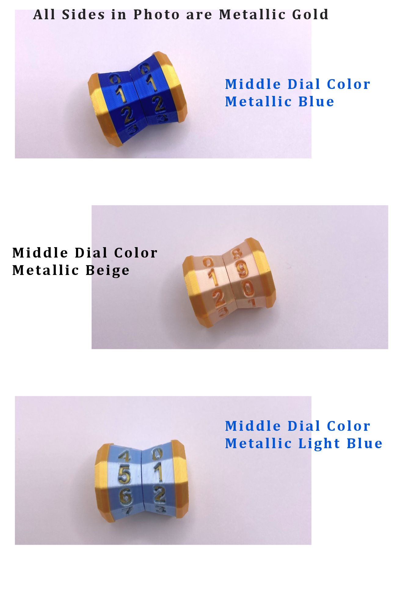 D100 Life Counter for games such as Magic the Gathering Card Games 3D Printed METALLIC Colors