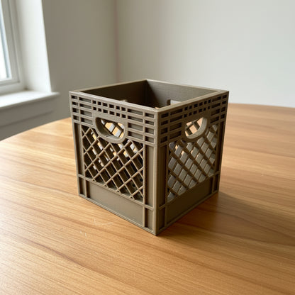 Mini Crate 3x3x3 Storage Box | 3D Printed Compact Desk Organizer
