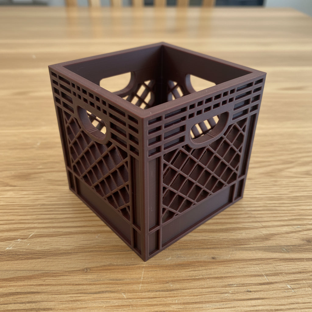 Mini Crate 3x3x3 Storage Box | 3D Printed Compact Desk Organizer