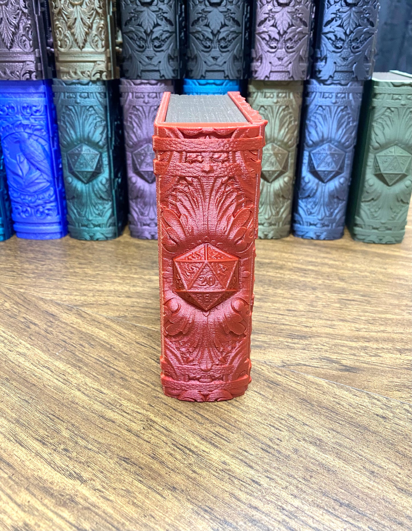 D20 Critical Success Reforged Tome DnD Dice Storage Tray | 3D Printed Book Box