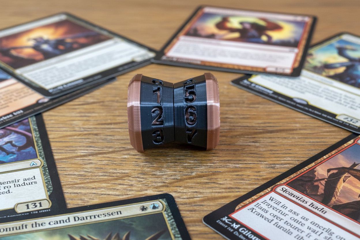 D100 MTG Life Counter Metallic Black Middle Dial| 3D Printed Magic the Gathering
