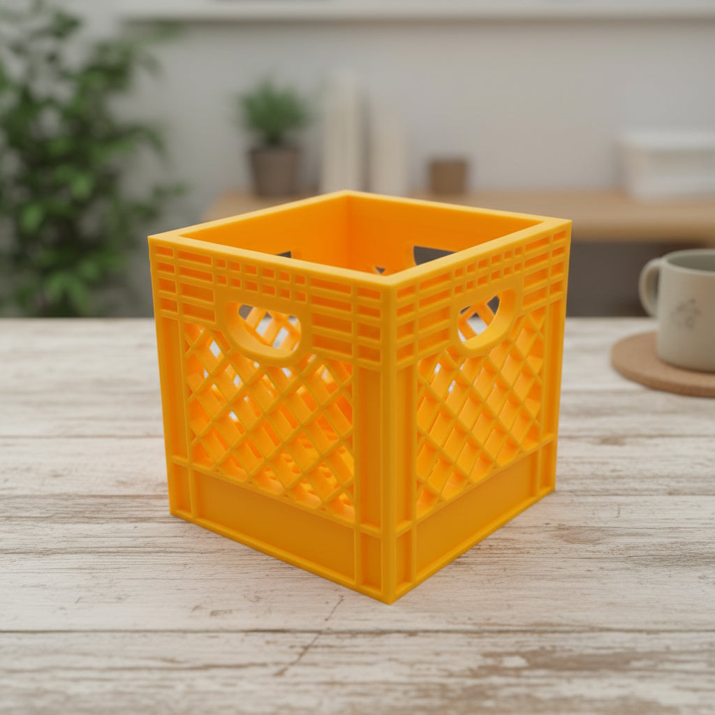 Mini Crate 3x3x3 Storage Box | 3D Printed Compact Desk Organizer
