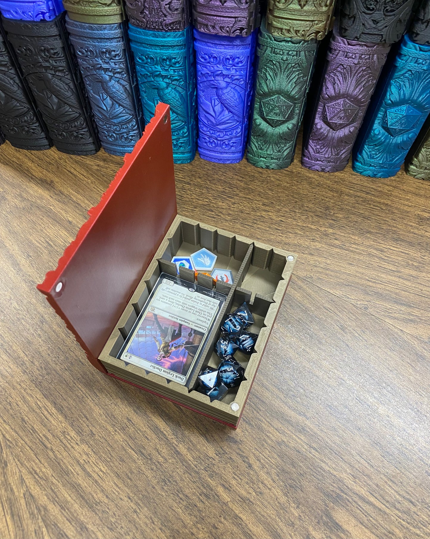 Death Magic Reforged Tome DnD Dice Storage Tray | 3D Printed Book Box