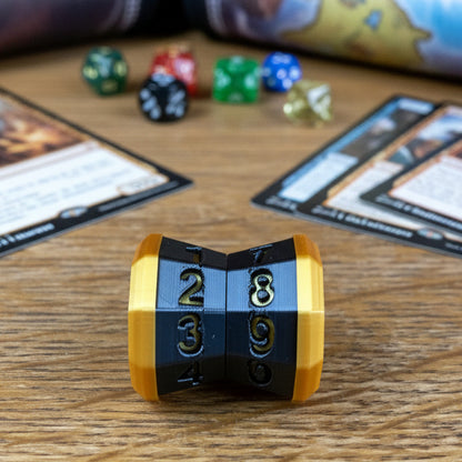 D100 MTG Life Counter Metallic Black Middle Dial| 3D Printed Magic the Gathering