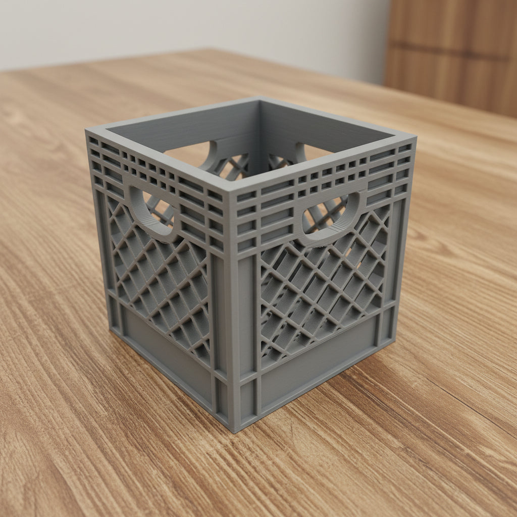 Mini Crate 3x3x3 Storage Box | 3D Printed Compact Desk Organizer