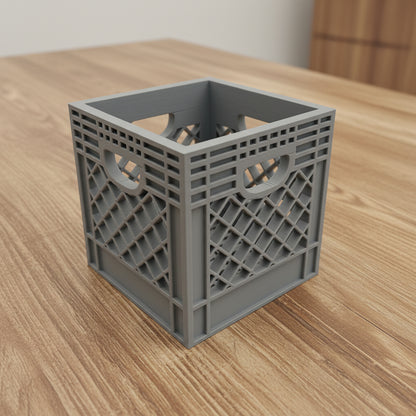 Mini Crate 3x3x3 Storage Box | 3D Printed Compact Desk Organizer