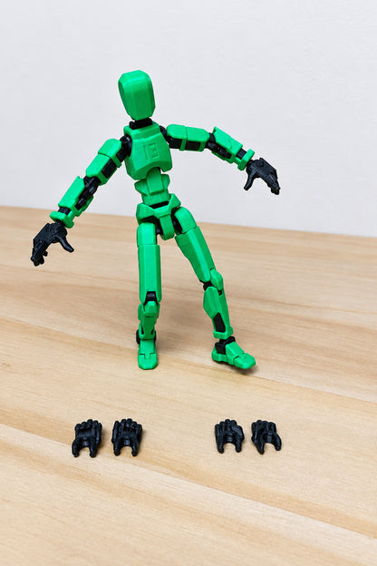 Dummy 13 – Colorful Articulated Action Figure Assembled and Unassembled