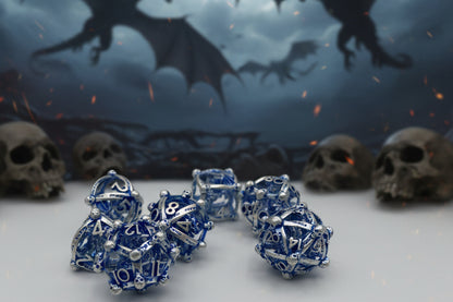 Draco Immortui Hollow Copper-Plated Metal DnD Dice 7-Piece Set