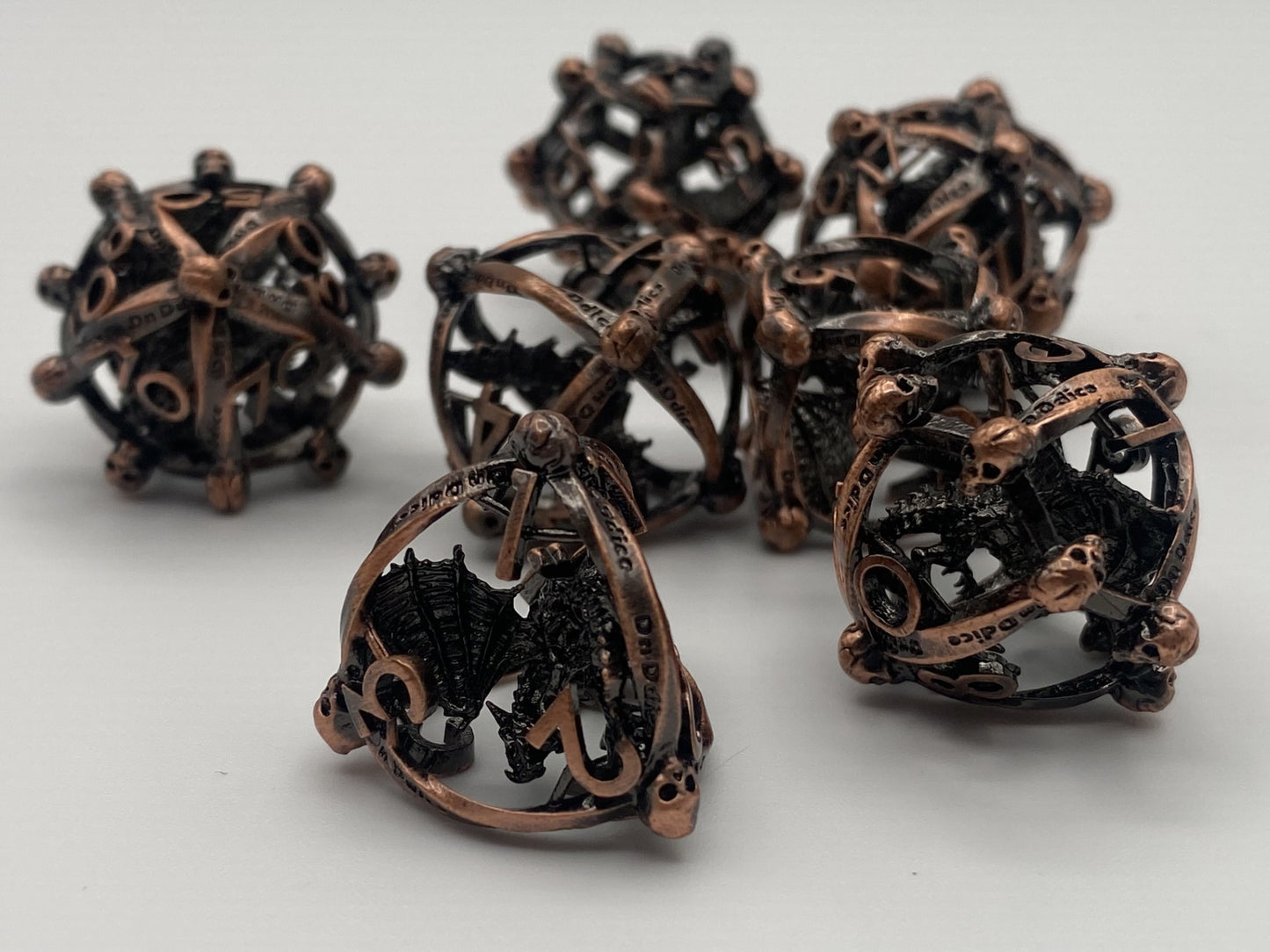 Hollow Metal DnD Dice 7 Piece Set-Draco Immortui