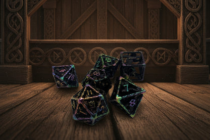 Legends of Valhalla Hollow Copper-Plated Metal DnD Dice 7-Piece