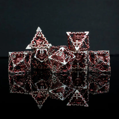 Beholder's Gates Hollow Copper-Plated Metal DnD Dice 7-Piece Set