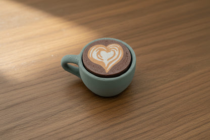 Latte Art Fidget Clicker | 3D Printed Realistic Coffee Cup Desk Accessory