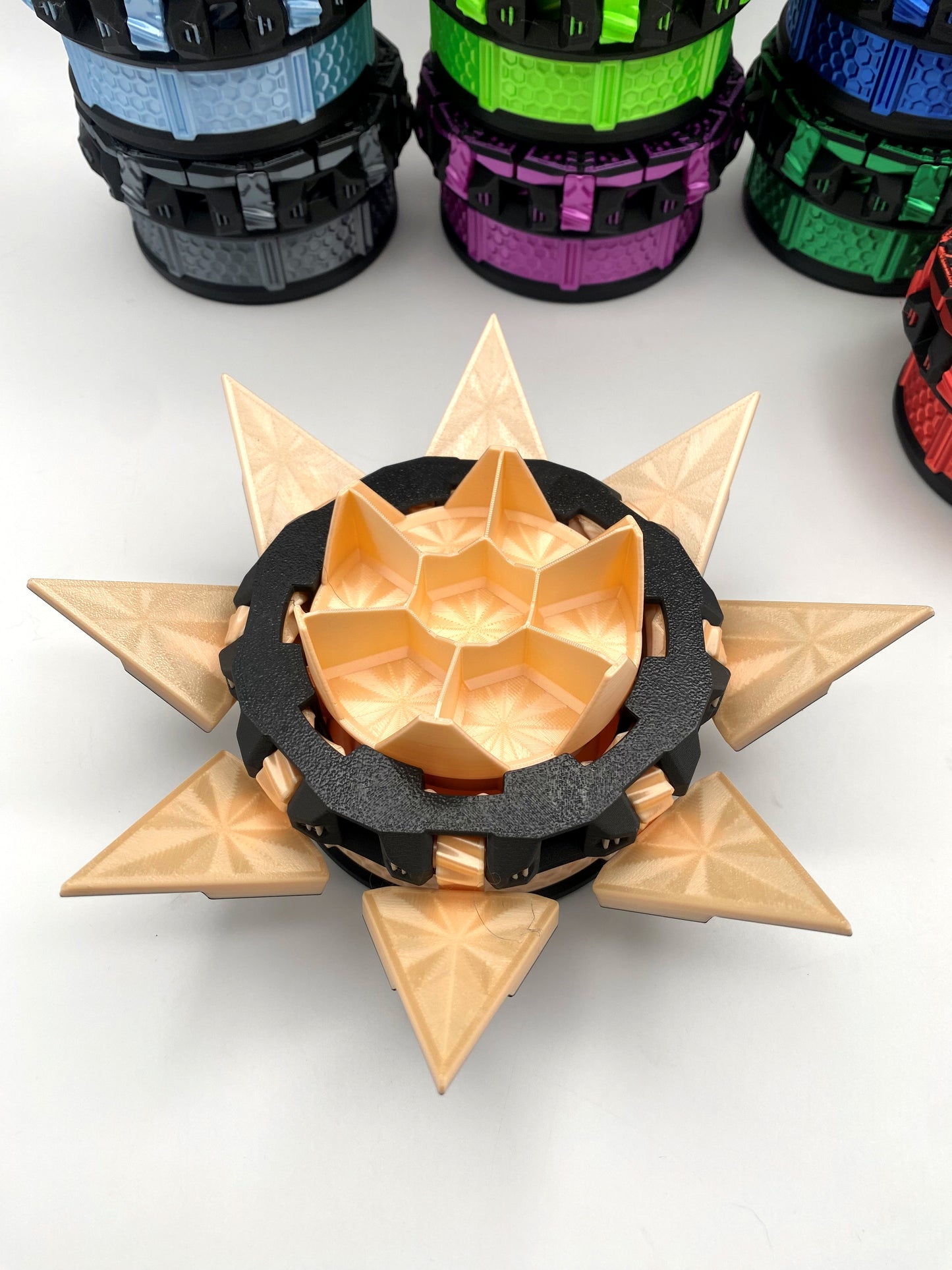Tilting Doors Dice Set Box: 3D Printed 7-Dice Holder