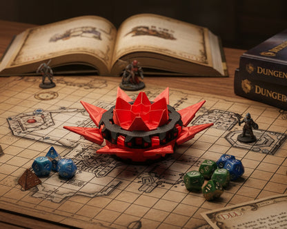 Mechanical Tilting Doors Dice Box | 3D Printed 7-Dice Dramatic Vault