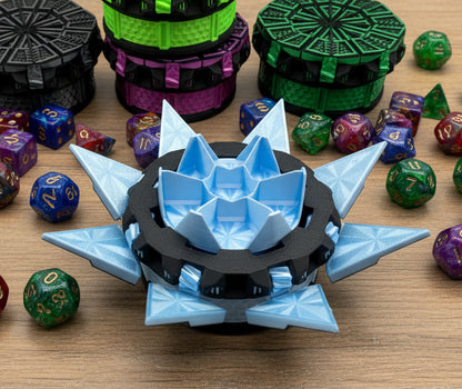 Mechanical Tilting Doors Dice Box | 3D Printed 7-Dice Dramatic Vault