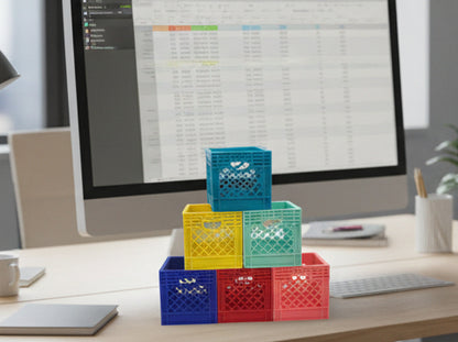 Mini Crate 3x3x3 Storage Box | 3D Printed Compact Desk Organizer