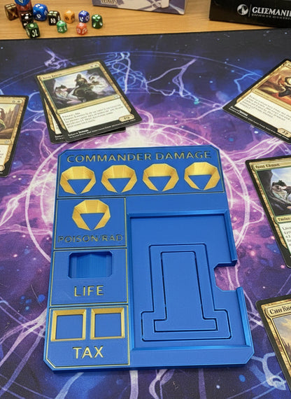 MTG Commander Tray with Card Stand | 3D Printed EDH Damage Tracker