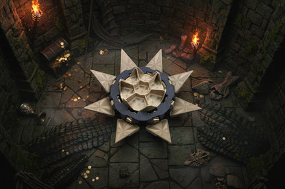 Mechanical Tilting Doors Dice Box | 3D Printed 7-Dice Dramatic Vault